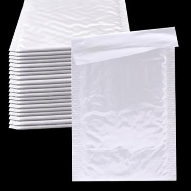 Imagem de 20 peças de plástico bolha envelope saco impermeável adesivo de espuma auto-selo organizador de armazenamento de envelope, 15 × 18 cm