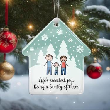 Imagem de Enfeites de Natal para pendurar em cristal para família, enfeites de árvore de Natal feitos à mão, decoração de carro e casa - presente de Natal, decoração de artesanato em acrílico, ideias de troca