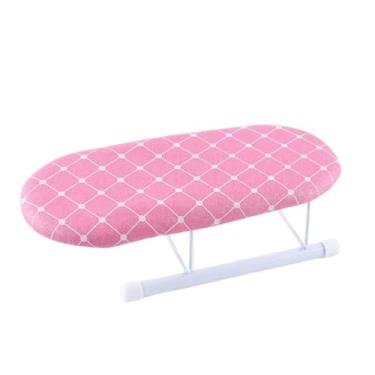 Imagem de Bothyi Mini tábua de passar roupa dobrável, economiza espaço, suporte portátil para ferro de passar roupa de mesa para dormitório e lavanderia, Rosa