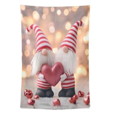 Imagem de STAYTOP Tapeçaria de parede de gnomo fofo para decoração de casa, decoração de dormitório, sala de estar, quarto, tapete de parede (90 × 60 pol)