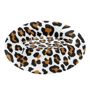 Imagem de SEHANY Cama de cachorro com estampa de leopardo, removível e lavável, pequena, redonda, cama de gato, fofa, super macia, confortável para animais de estimação com fundo antiderrapante para cães