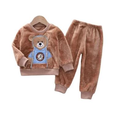 Imagem de Jaqueta De Inverno Plush Com Capuz Para Menino Bebê, Conjunto De 2 Peç