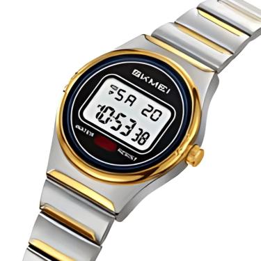 Imagem de Relógio Unissex Skmei Digital 2338 Prata e Dourado