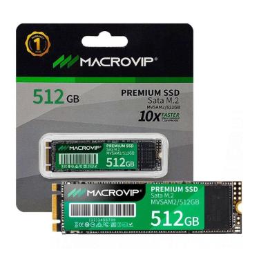 Imagem de SSD Macrovip Premium M.2 SATA III 512GB Leitura 500MB/s Gravação 450MB/s - MVSAM2/512GB