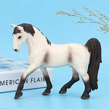 Imagem de Zerodis Conjunto de Estatuetas de Cavalo de Plástico Realista, Brinquedos Educativos de Modelo Animal para Crianças e Bebês, Figura de Brinquedo de Simulação de Cavalo Selvagem (cavalo marrom quarto)