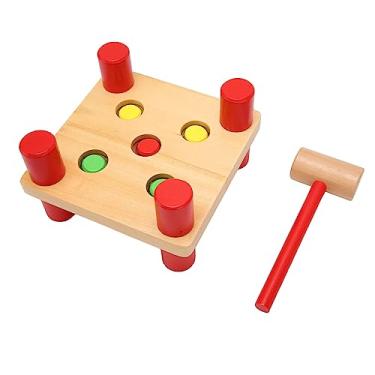 Imagem de YOUTHINK Bancos de Brinquedo de Madeira Pisando Material Madeira Sintética Colorida e Atraente Com Coordenação Olho-mão para Brincar Estável e Presente Divertido