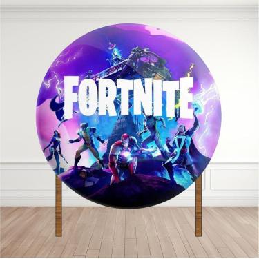 Imagem de Painel Redondo Lona Fosca 1,20M- Tema Fortnite