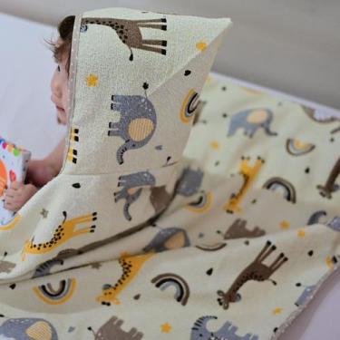 Imagem de Toalha de Banho para Bebê 68 cm x 68 cm Bublim, Girafa Creme