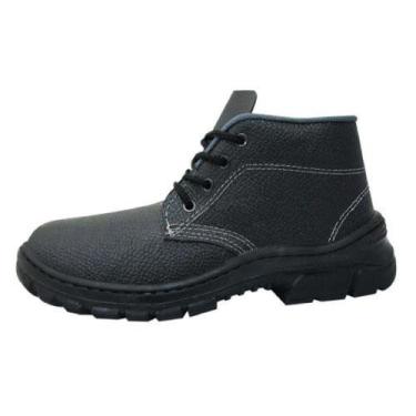 Imagem de Botina Couro Preta Cadarço Pu Nº 42 - Imbiseg Anti Fungo Antibacterian