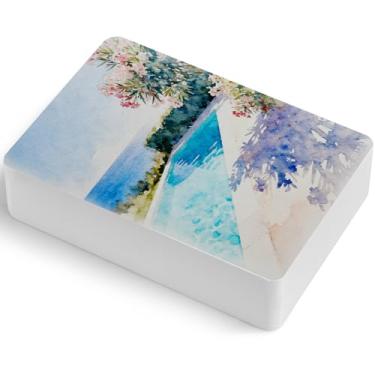 Imagem de Lightwish Caderno de desenho em aquarela com 30 folhas de prensa a frio 600 g/m27 kg, caderno de pintura quadrado portátil rasgável tamanho viagem, papel de arte quadrado de esboço em aquarela 8,9 x