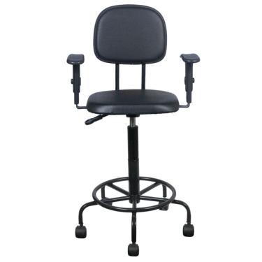 Imagem de Cadeira caixa alta L duplo braço  base semi  corano preto