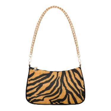 Imagem de Bolsa feminina camuflada, rosa, camuflada, Hobo, bolsa de ombro feminina, Animal com estampa de tigre marrom e preto