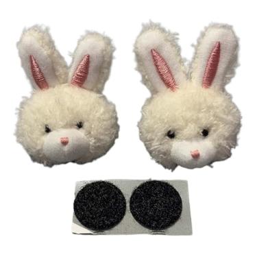 Imagem de Colaxi 1 Par de Enfeites para Capacete - Fácil Instalação - Pequenos e Lindos Acessórios Decorativos para Ciclismo e Esqui, Branco