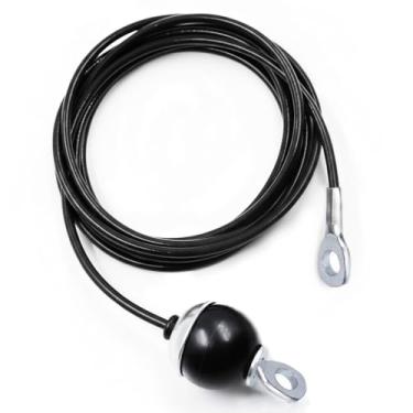 Imagem de J Bryant Cabo de reposição de polia fitness - Corda de fio de aço resistente de 5 mm (0,2 polegadas) para academia doméstica e acessórios de máquina de cabo, preto/vermelho para máquina de peso (preto