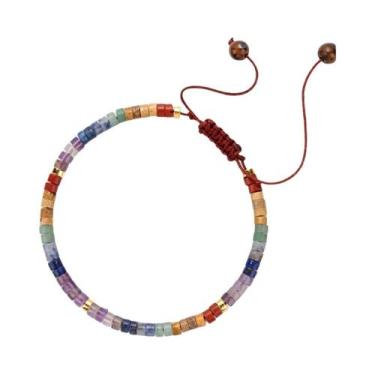 Imagem de Pulseira De Pedra Natural De Ametista Artesanal Boêmia Para Mulheres C