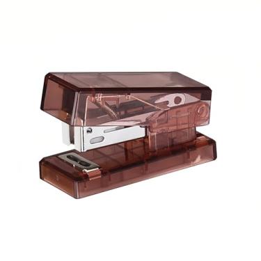 Imagem de Mini grampeador portátil – grampeador de mesa manual compacto para capacidade de 20 folhas, design minimalista claro para uso doméstico e escola, padrão compatível com grampos 26/6 (vermelho)