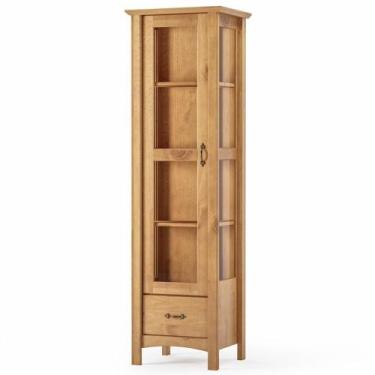 Imagem de Cristaleira De Madeira Com Vidro 1 Porta 1 Gaveta Lira M06 Carvalho Fo