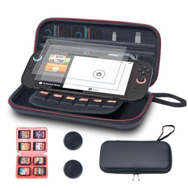 Imagem de Switch 2 Carrying Case – Rugged & Waterproof Hard Shell with 12 Game Card Slots, Shockproof Storage Bag for Nintendo Switch 2, Includes Screen Protectors & Thumb Grips – Essential Switch 2 Accessories