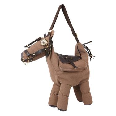 Imagem de de Ombro | De Mensageiro Em Pele Sintética Com Forma De Cavalo - Pochete De Ombro Moderna Com Alça Ajustável - Para Compras, Viagem, Escola, Uso Diário E Passeio De Fim De Semana