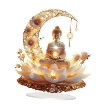 Imagem de Kuntesetty Placa Decorativa de Mesa em Acrílico, Ornamento de Buda Plano 2D, Fácil de Montar, para Escritório, Sala de Estar E Casa, Color a, Tamanho real