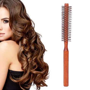Imagem de ZJchao Escova de Cabelo Redonda, Cabo de Madeira Com Cerdas de Nylon Antiestáticas para Secagem e Modelagem de Cabelo, Reduz o Frizz e Pontas Duplas