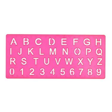 Imagem de Régua Alfanumérica Letras e Números A-Z 0-9 Plástica para Escrita Dese