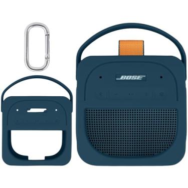 Imagem de Aenllosi Capa de silicone para alto-falante Bose SoundLink Micro 2ª geração Bluetooth com mosquetão, azul crepúsculo (apenas capa)