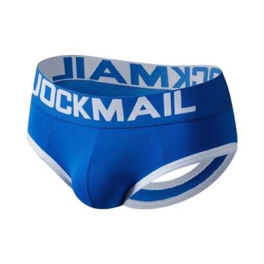 Imagem de Cueca Boxer Masculina Sexy De Algodão Sem Costura Com Abertura Traseir