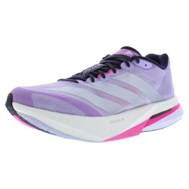 Imagem de Adidas Tênis de corrida feminino Adizero Boston 13, Branco/preto/vermelho lúcido, 37