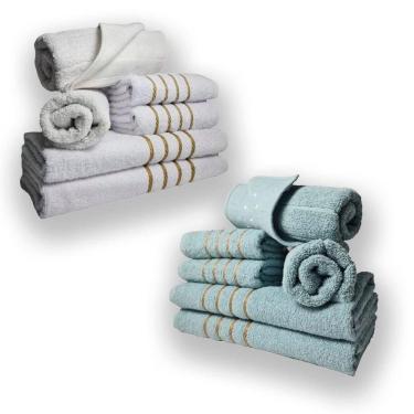 Imagem de Jogo De Toalhas 12pcs - 4 Banhos 4 Rosto 4 Tapetes Br+vd