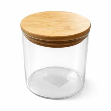 Imagem de Pote de Vidro Borossilicato 550ml com Tampa de Bambu para Mantimentos e Organização da Cozinha