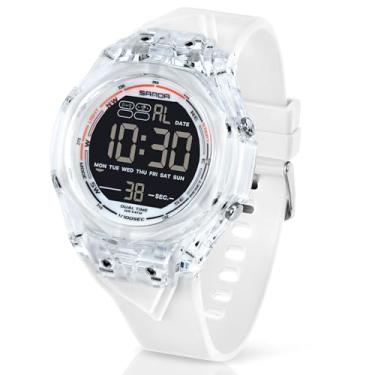 Imagem de TICKEEN Relógio masculino esportivo, digital, à prova d'água, com alarmes/contagem regressiva/cronômetro/12 e 24h/tempo duplo/luz/campainha de hora em hora/relógio de pulso multifuncional militar