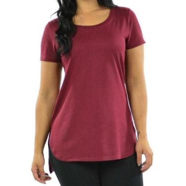 Imagem de Kit 2 Blusas Feminina Mullet Plus Size Longa - Vesttuario, Bordô, 46