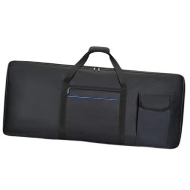Imagem de menolana Bolsa para teclado de 61 teclas, estojo para transporte de teclado, tecido Oxford, com bolso, bolsa impermeável para guardar piano elétrico, Médio