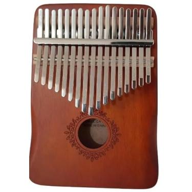 Imagem de Kalimba 17 Chaves Piano Dedo Instrumento Percussão Marrom-escuro