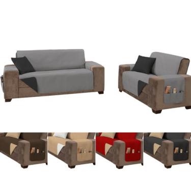 Imagem de Jogo capa sofá protetor impermeavel ultrassonico king 2 e3 lugares cin