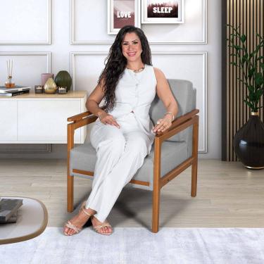 Imagem de Poltrona Montreal Estofada em Linho Premium Sala Recepção