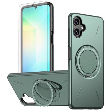 Imagem de Asuwish Capa de celular para Samsung Galaxy A05 capa magnética com protetor de tela de vidro temperado e silicone protetor à prova de choque filme fino híbrido suporte suporte rígido Ao5 A 05 mulheres