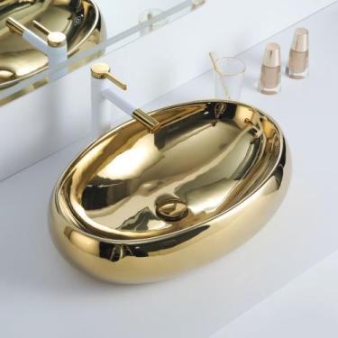 Imagem de Cuba Deend De Cerâmica EllisseOro Para Banheiro 61x42x15