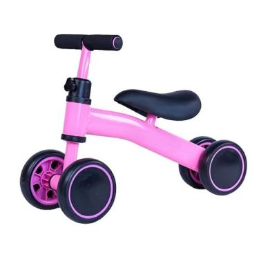 Imagem de Bicicleta De Equilíbrio 4 Rodas Sem Pedal Infantil Quadro Metal (Rosa)