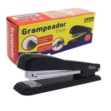 Imagem de Grampeador 13cm Medio Escritorio Escolar Trabalhos Artesanais 24/6 e 2