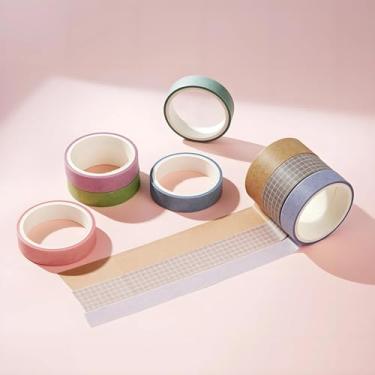 Imagem de Conjunto de 8 rolos de adesivos Washi de 3 m, adesivos de cor sólida decorativos para artes faça-você-mesmo artesanato suprimentos de diário scrapbook cartão embrulho