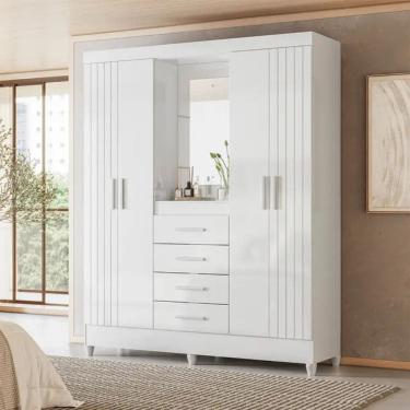 Imagem de Guarda-Roupa Solteiro 4 Portas 4 Gavetas Capelinha Atenas Moval