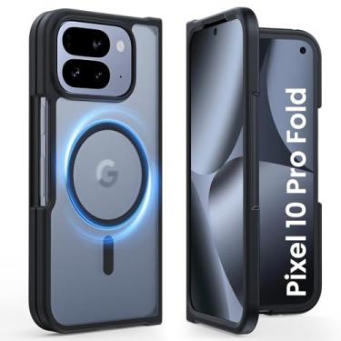 Imagem de Vividarm Capa dobrável para Google Pixel 10 Pro, compatível com MagSafe [sem protetor de tela] [proteção de nível militar] Capa fina translúcida fosca à prova de choque fina para Google Pixel 10 Pro