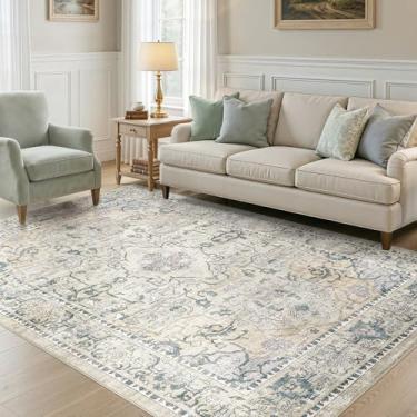 Imagem de cotiled Tapetes grandes laváveis de 22 x 30 cm para sala de estar, macio, antiderrapante, resistente a manchas, para quarto, sala de jantar, tapetes vintage para decoração de casa, 23 x 30 cm, verde