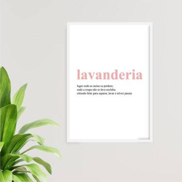 Imagem de Quadro Lavanderia Significado Rosa 33X24Cm - Com Vidro