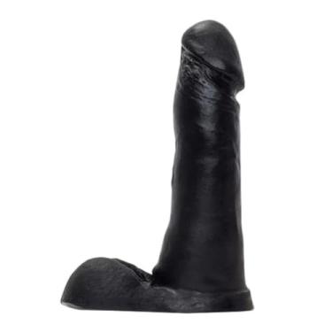 Imagem de Prótese Realística Maciça Com Escroto 17 X 3,5Cm Brinquedo Erótico Dildo Macio e Aveludado MAN16 (PRETO)