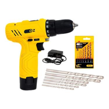 Imagem de Parafusadeira Furadeira Bateria 12V Bivolt + Acessorios 60Hz