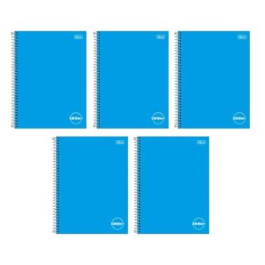Imagem de Kit com 5 Cadernos Universitário Espiral Tilibra com 96 Folhas Pautada