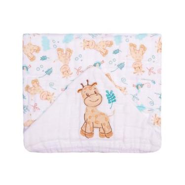 Imagem de Toalha Fralda De Banho 3 Camadas Tecido Soft Infantil Bebe Com Capuz B